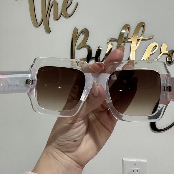 Lilly Pulitzer GWP Clear/Printed Sunglasses Square Beach Tropical Vacation KD - Picture 10 of 10